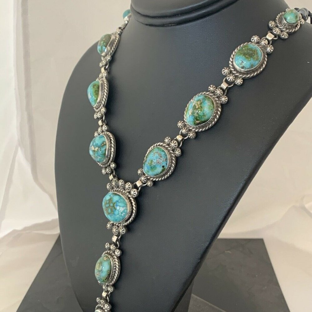 Sterling Silver Navajo Sonoran Lariat Necklace 584